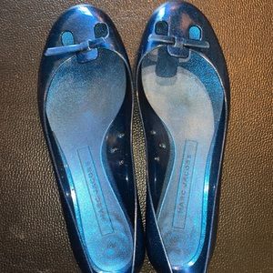 Marc Jacobs Sparkly Navy Blue Jelly Flats GUC